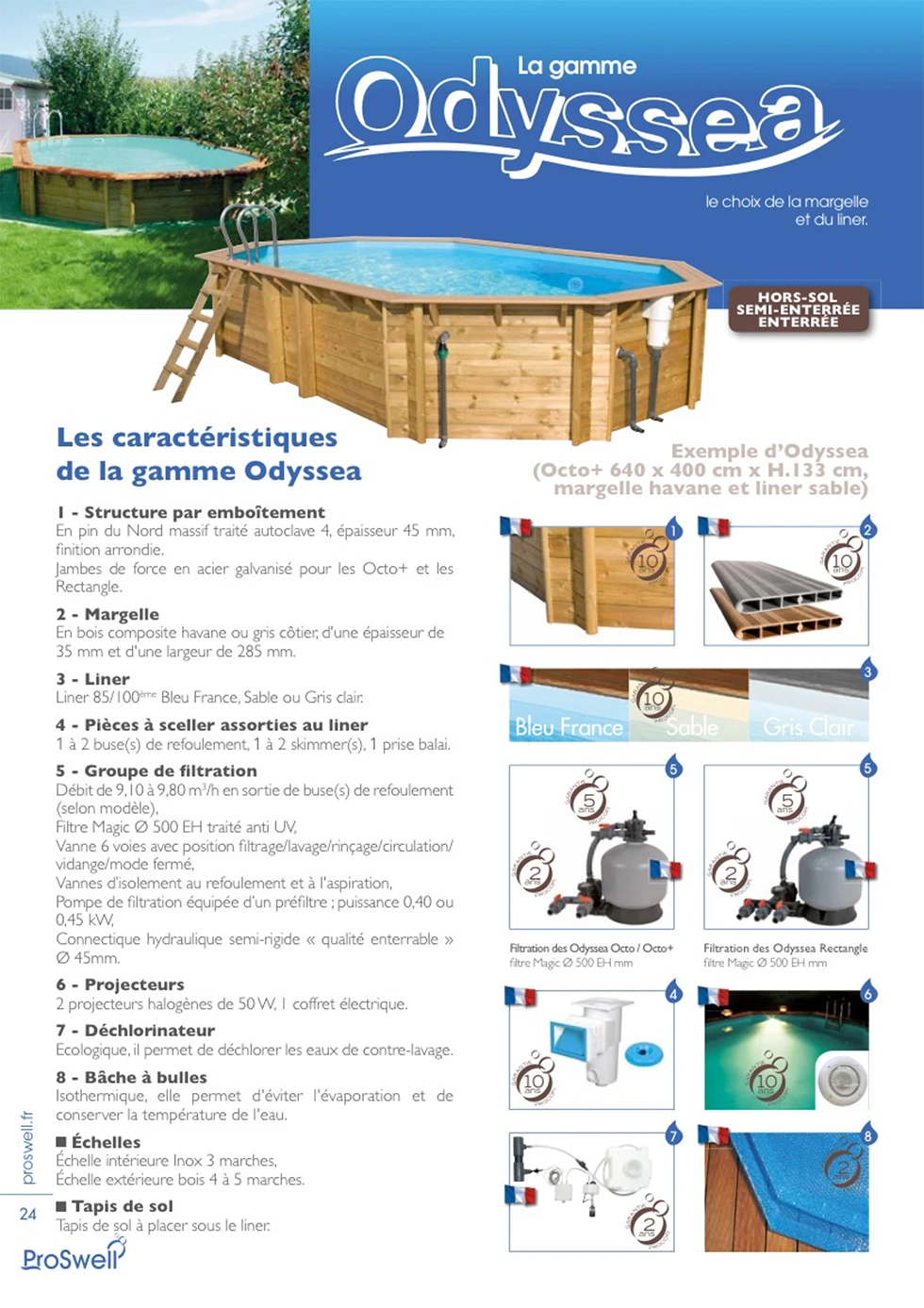 La gamme de piscine bois en kit : ODYSSEA