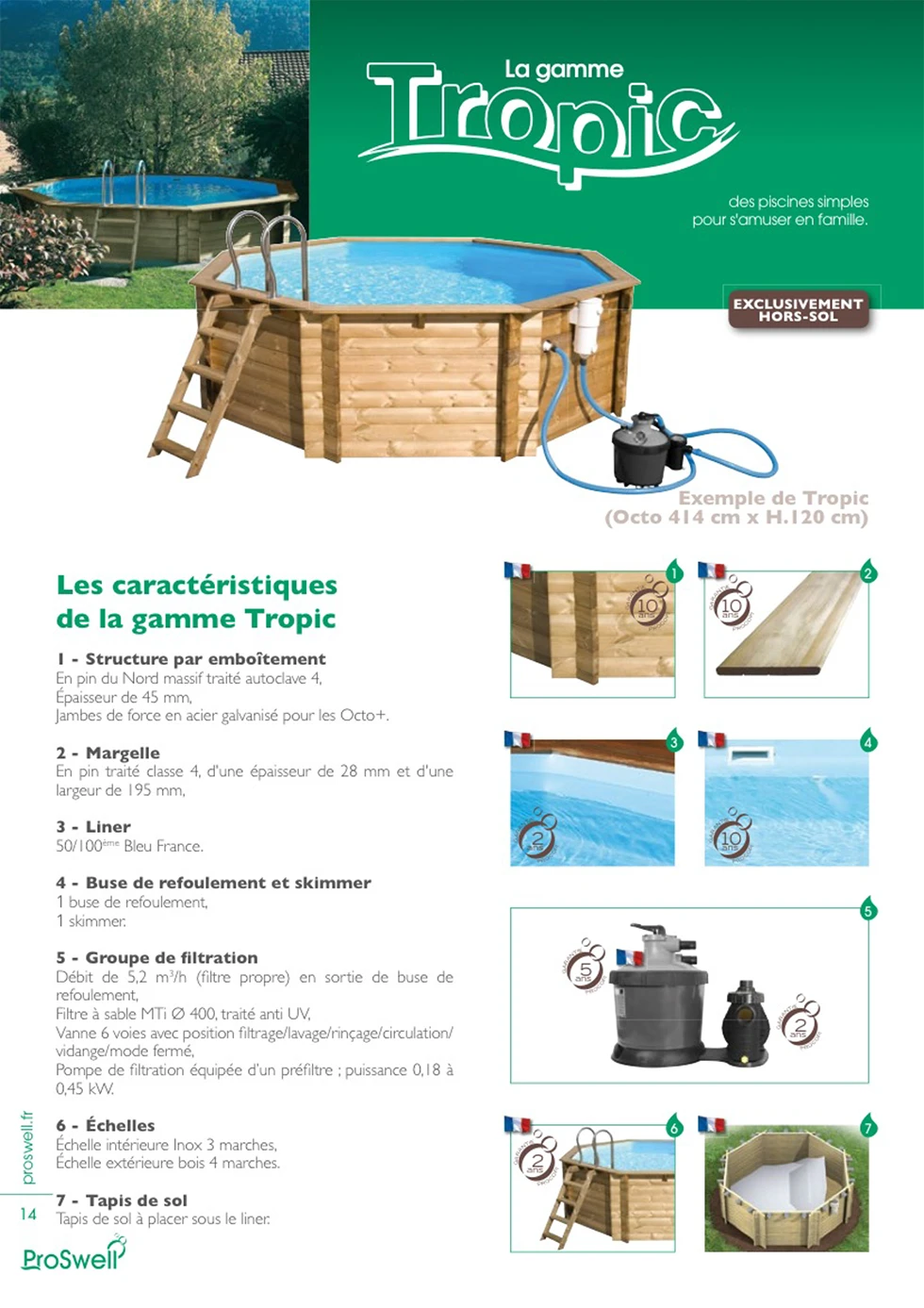La gamme de piscine bois en kit : TROPIC